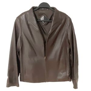 Like New Tiboa Leathers Brown Jacket